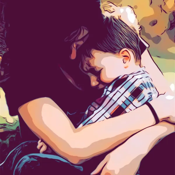 Mother holding her child